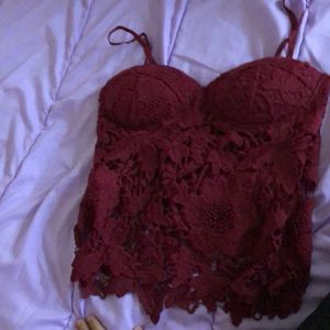 Marrón sexy crop top